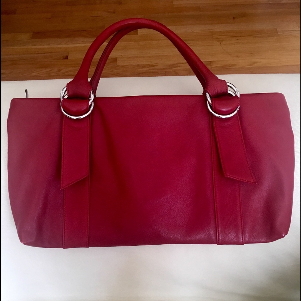 Genuine leather burgundy bag